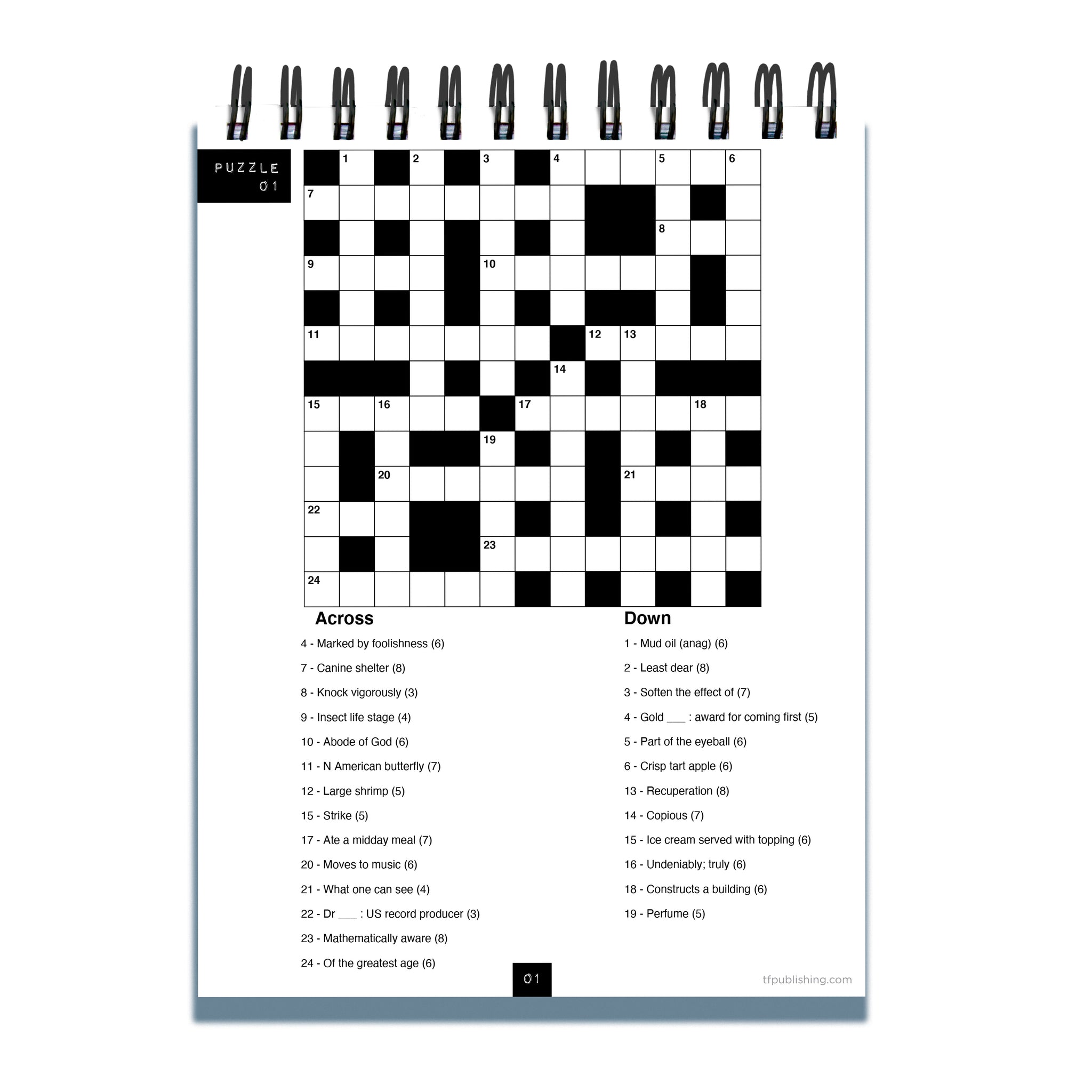Stayathome Crossword Puzzle Book Spiral Puzzle Pad Tf Publishing Calendars Planners Journals Stationery
