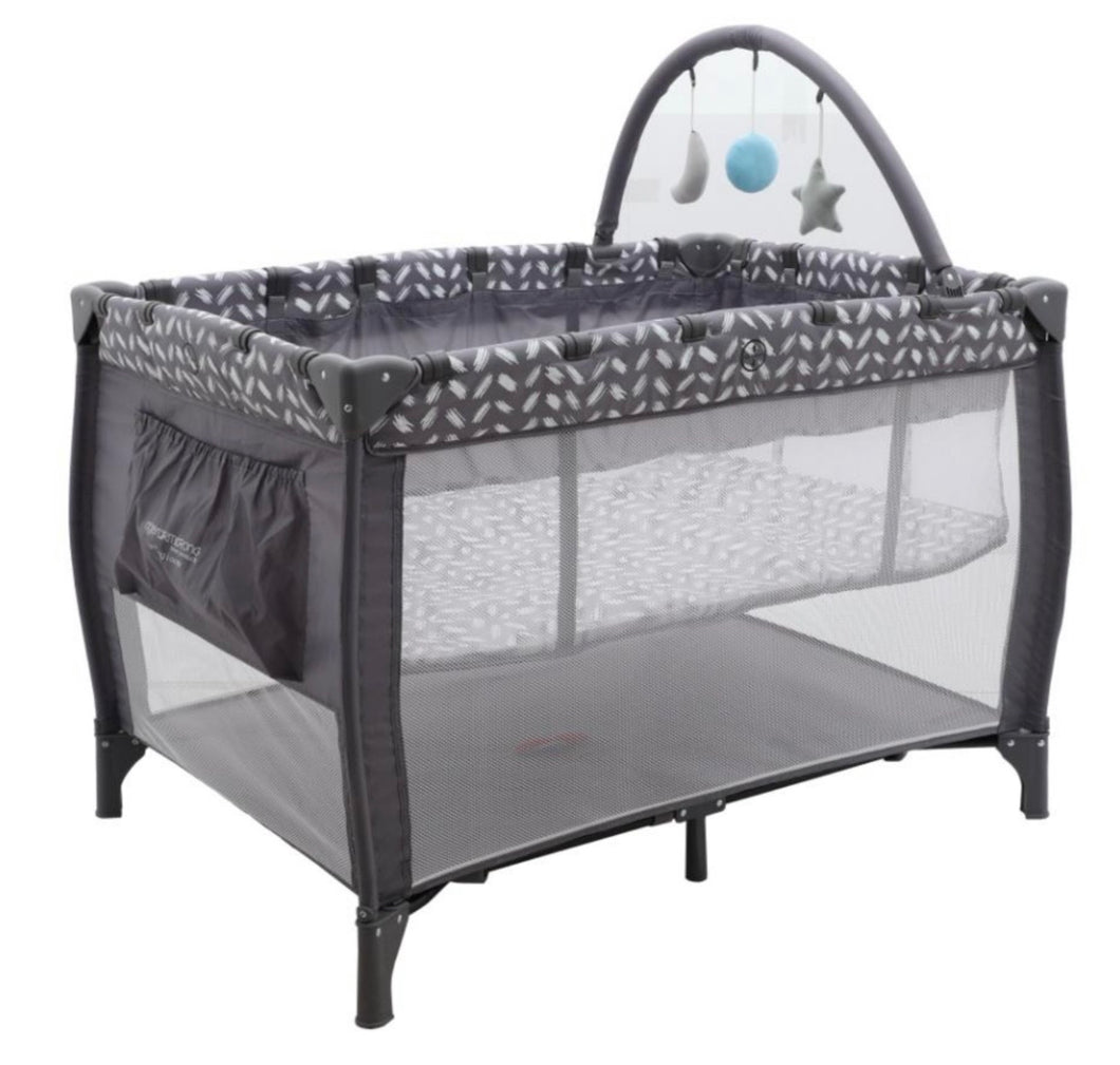 Roger Armstrong 3 In 1 Portacot Brushstrokes Grey Babylove Ltd