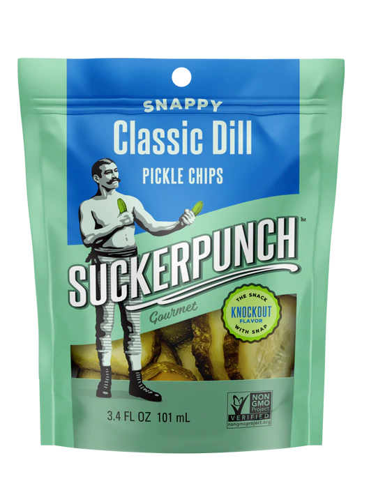 Suckerpunch Snappy Classic Dill Pickle Chips 3 4oz Usafoods