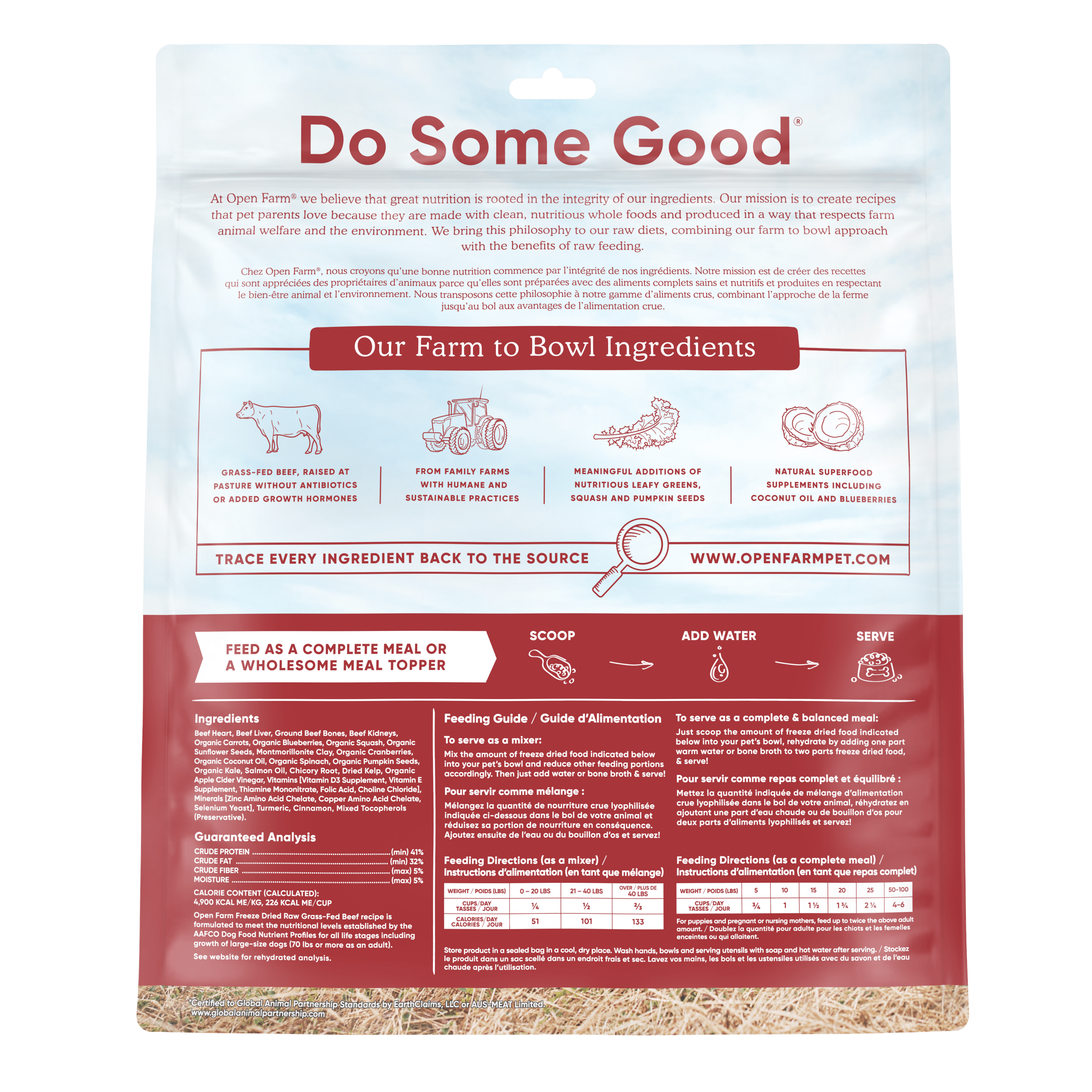 Open Farm Grain Free Grass Fed Beef Recipe Freeze Dried Raw Dog Food