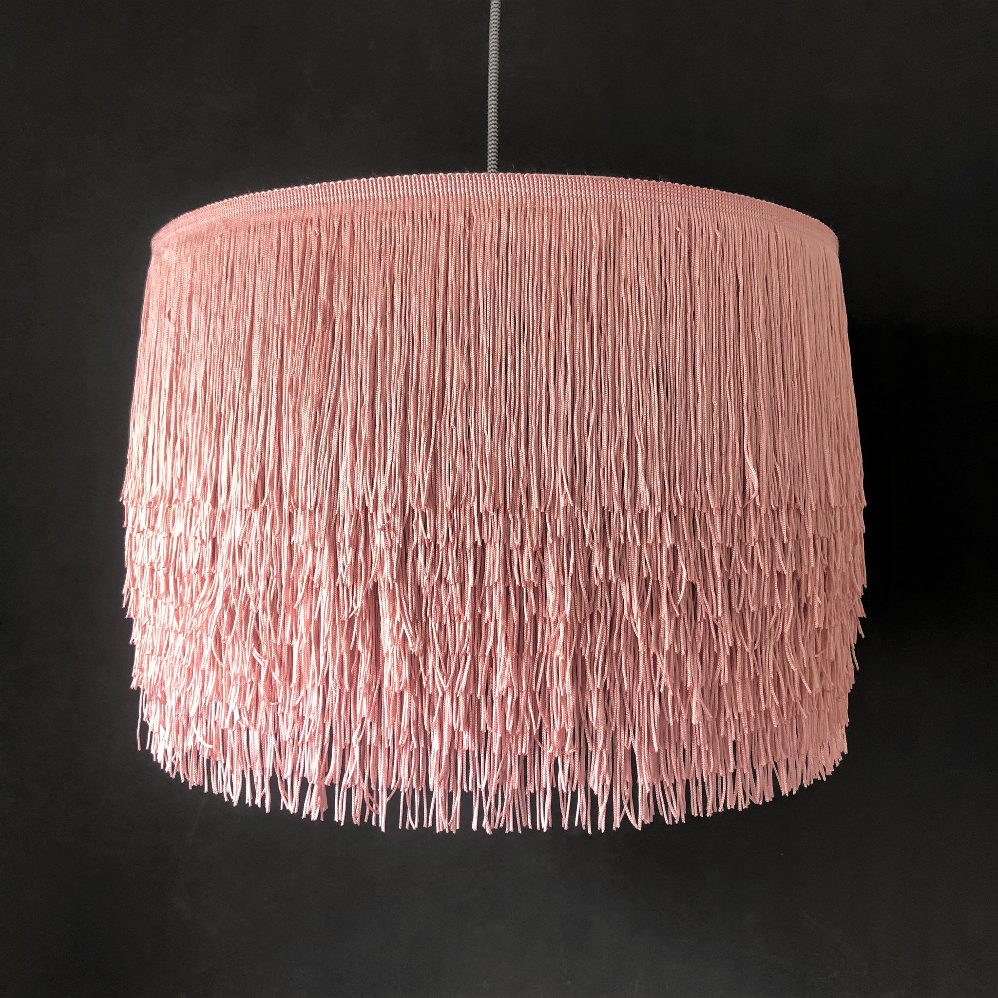 Blush Pink Tassel Lampshade With Metallic Liner Cheeky Pickle