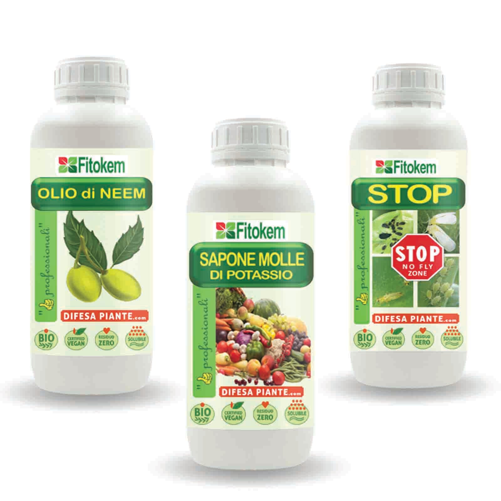 Olio Di Neem 1l Sapone Molle 1l Stop 1l Tris
