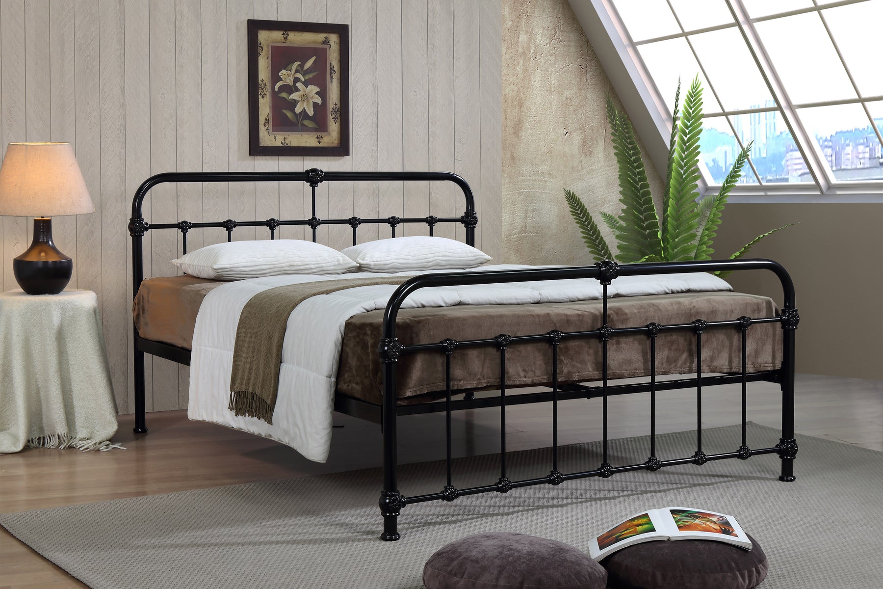 Mandy Hosptial Style Black Bed Black Bed Sprung Slatted Bed Grand Furniture