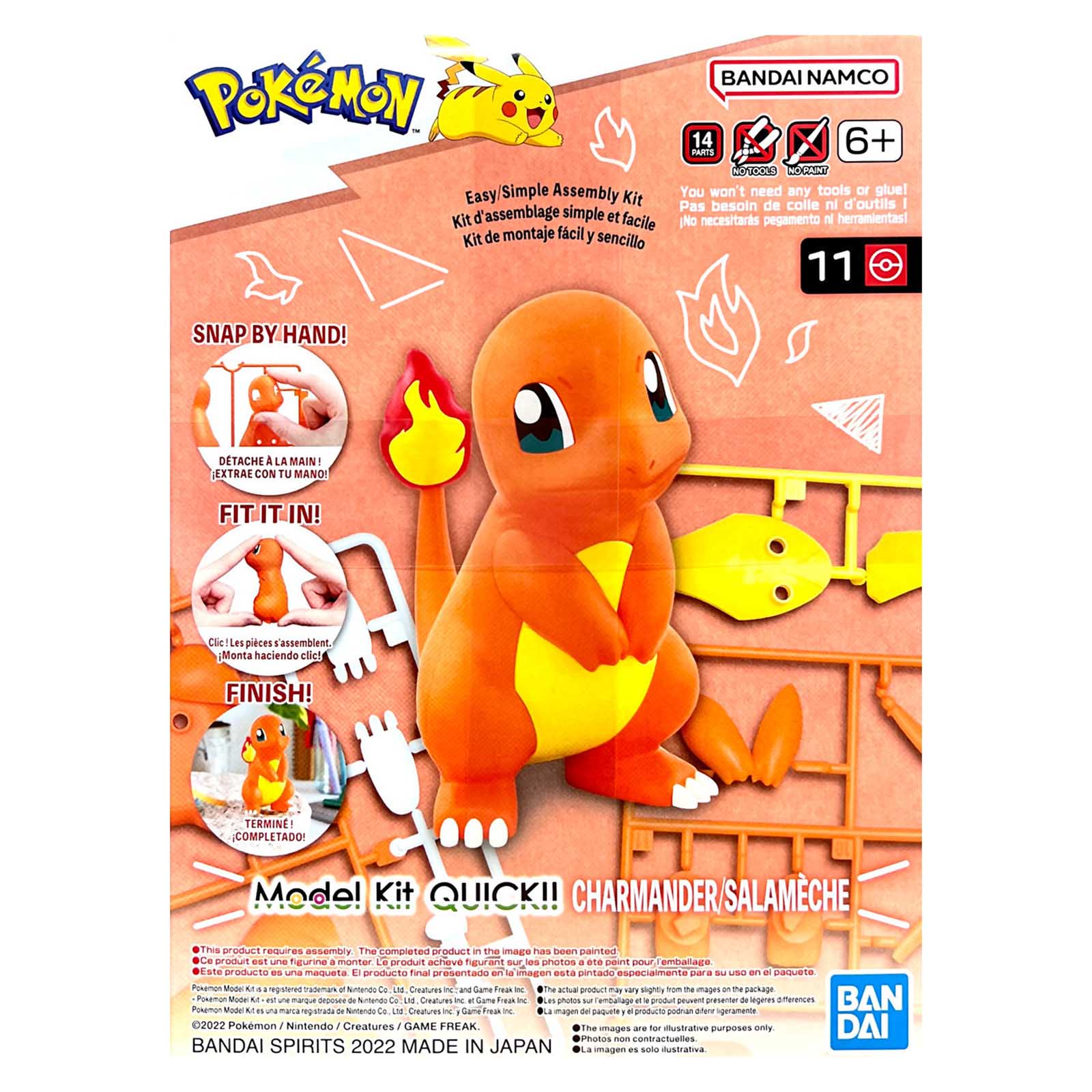 Bandai Pokemon Charmander Hobby Model Kit Radar Toys