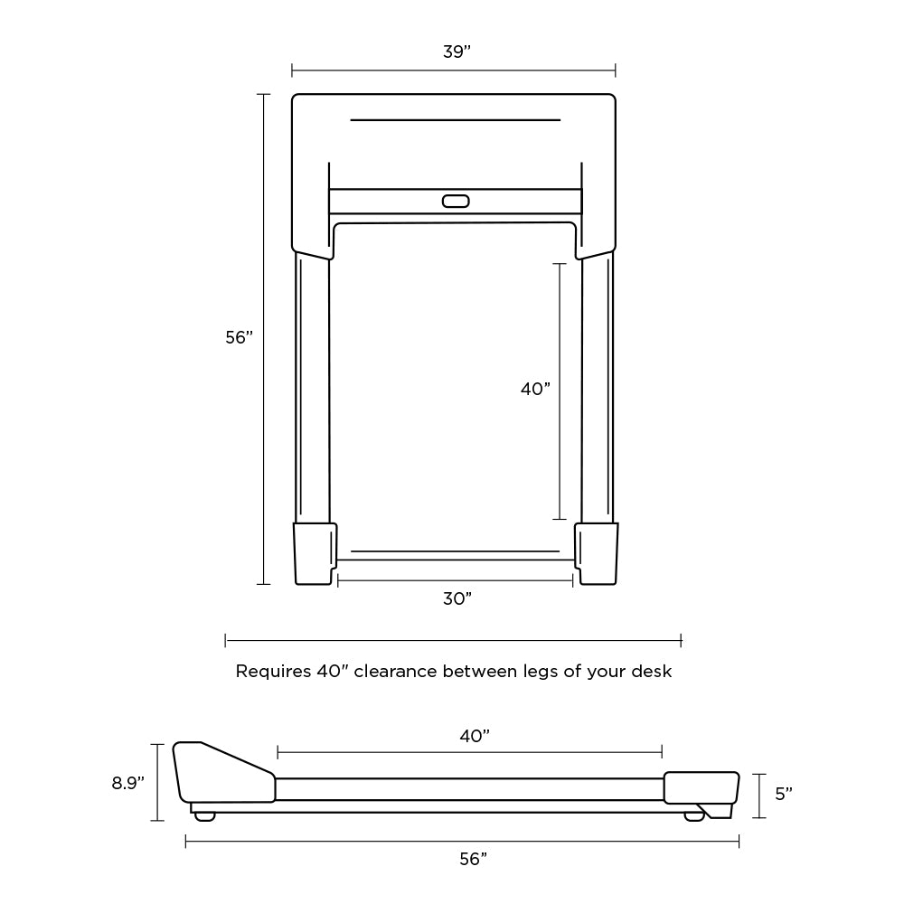 InMovement Unsit Treadmill Dimensions