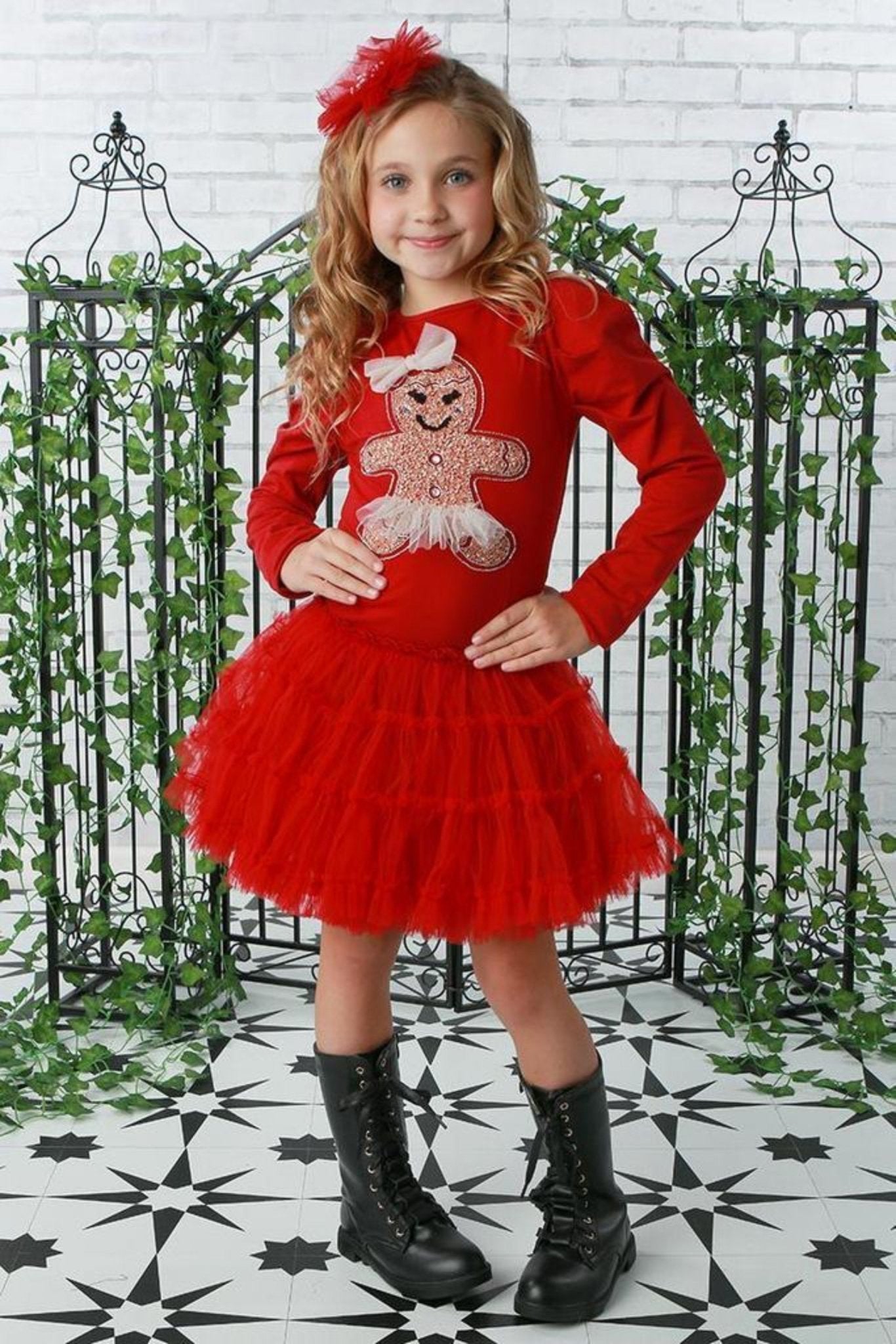 Ooh La La Couture Baby Youth Girls Red Gingerbread Tutu Dress Honeypiekids