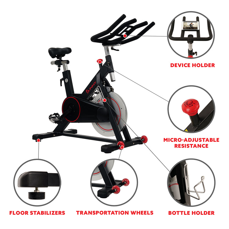 Indoor Cycling Bike Magnetic Belt Drive W High Weight Capacity And De