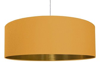Mustard Yellow Brushed Gold Lamp Shade Bristol Lighting Company