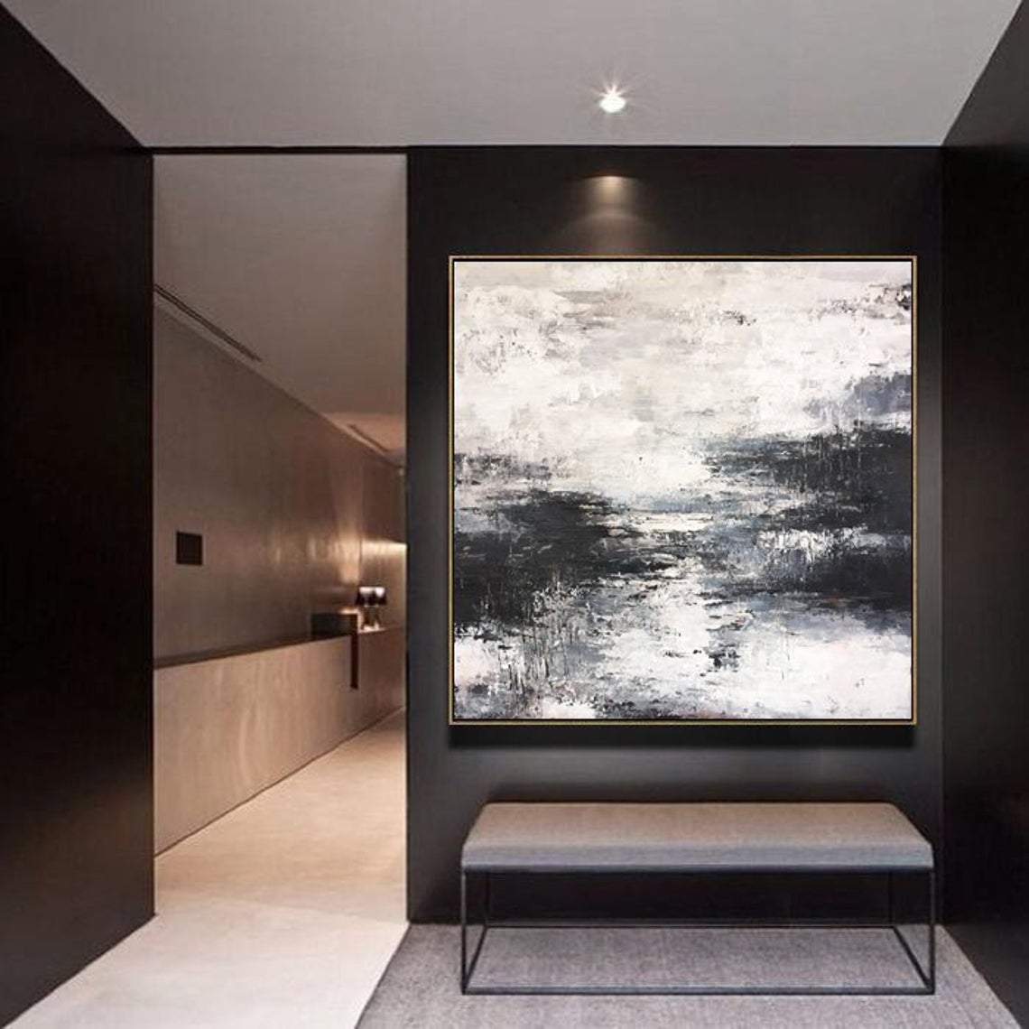 Abstract Painting Large Canvas Art Original Black White Wall Art Textu Trend Gallery Art Original Abstract Paintings