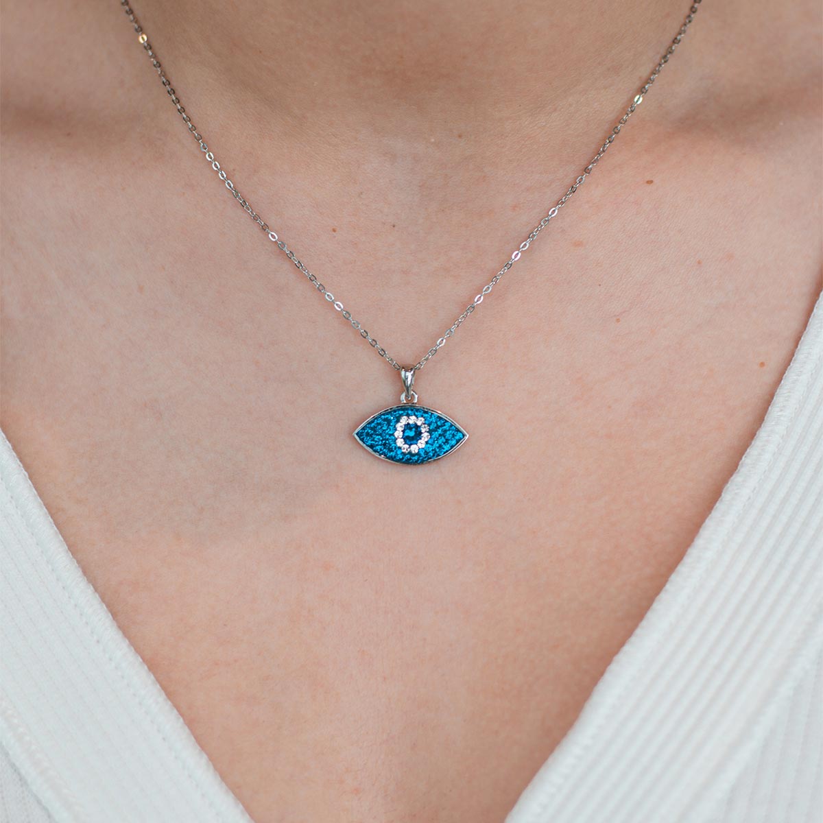 Marquise Swarovski Evil Eye Necklace Stakora