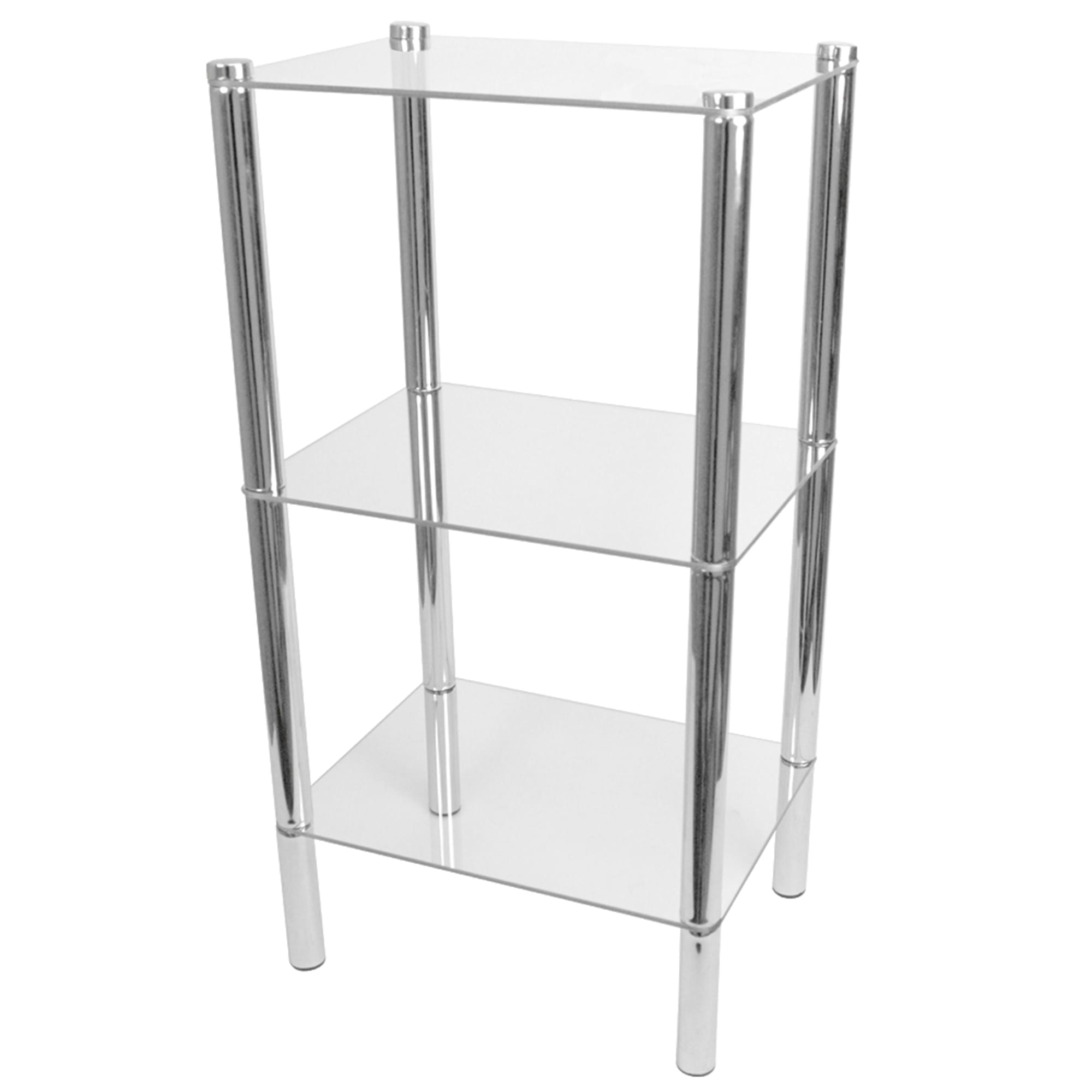 3 Tier Multi Use Rectangle Glass Corner Shelf Clear Furniture Shop Home Basics Shop Home Basics