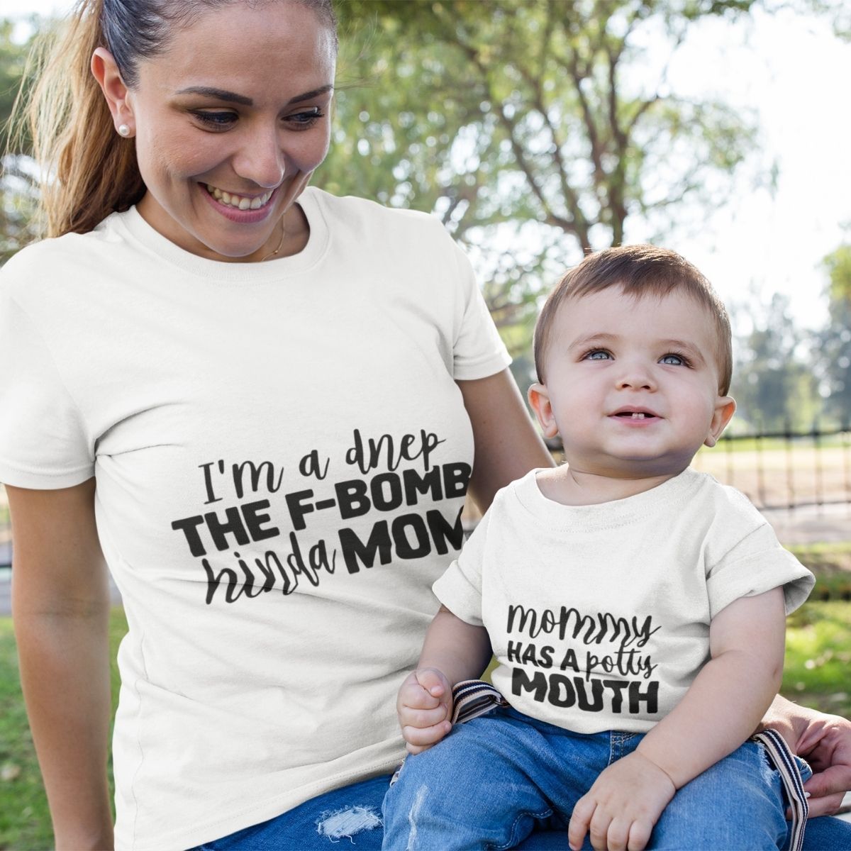 Vulgar Drop The F Bomb Matching Mom Son Shirts Cutesy Cup Baby Toddler Clothing Online Boutique