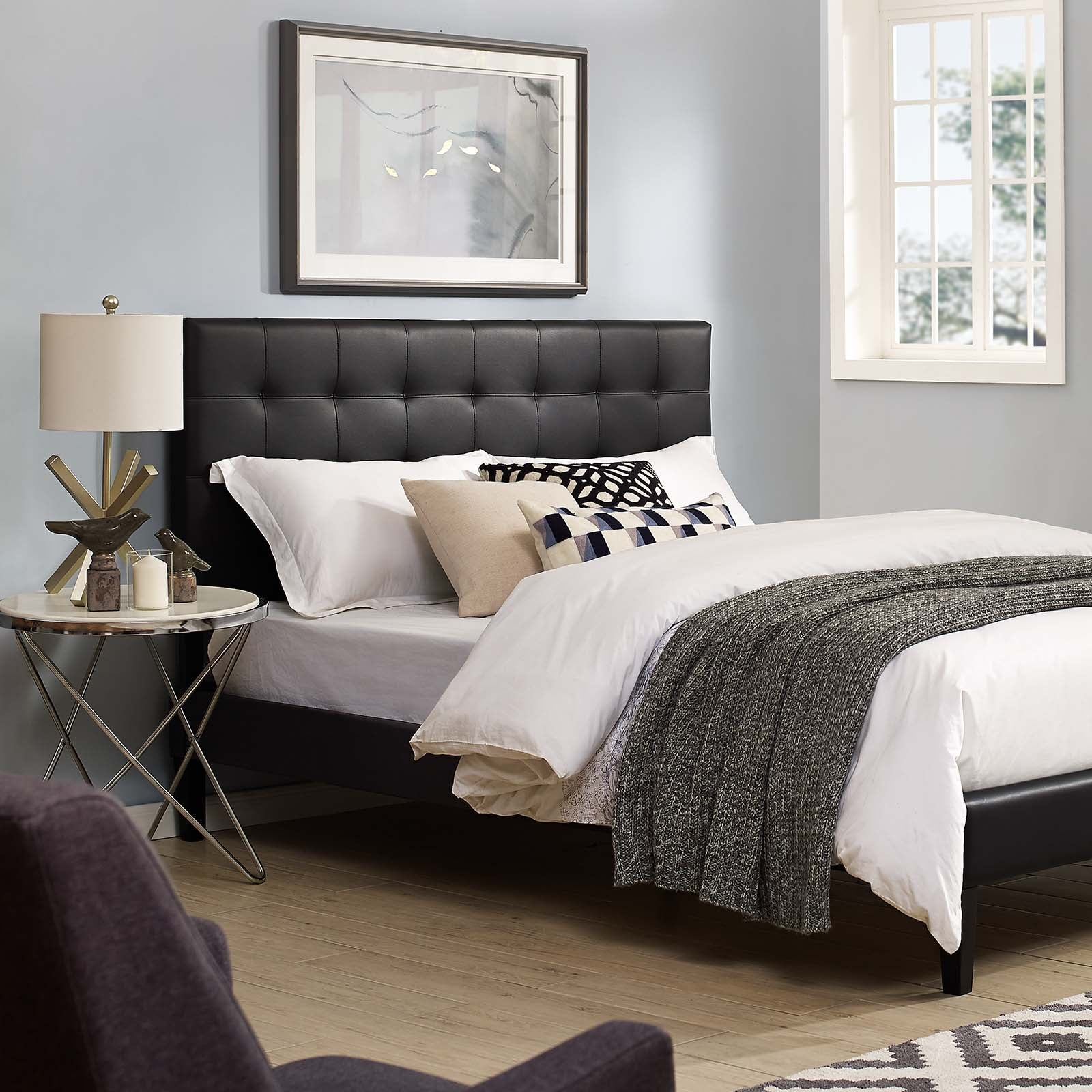 Modern Paisley Tufted Upholstered Headboard Elegant Design Bed Headb