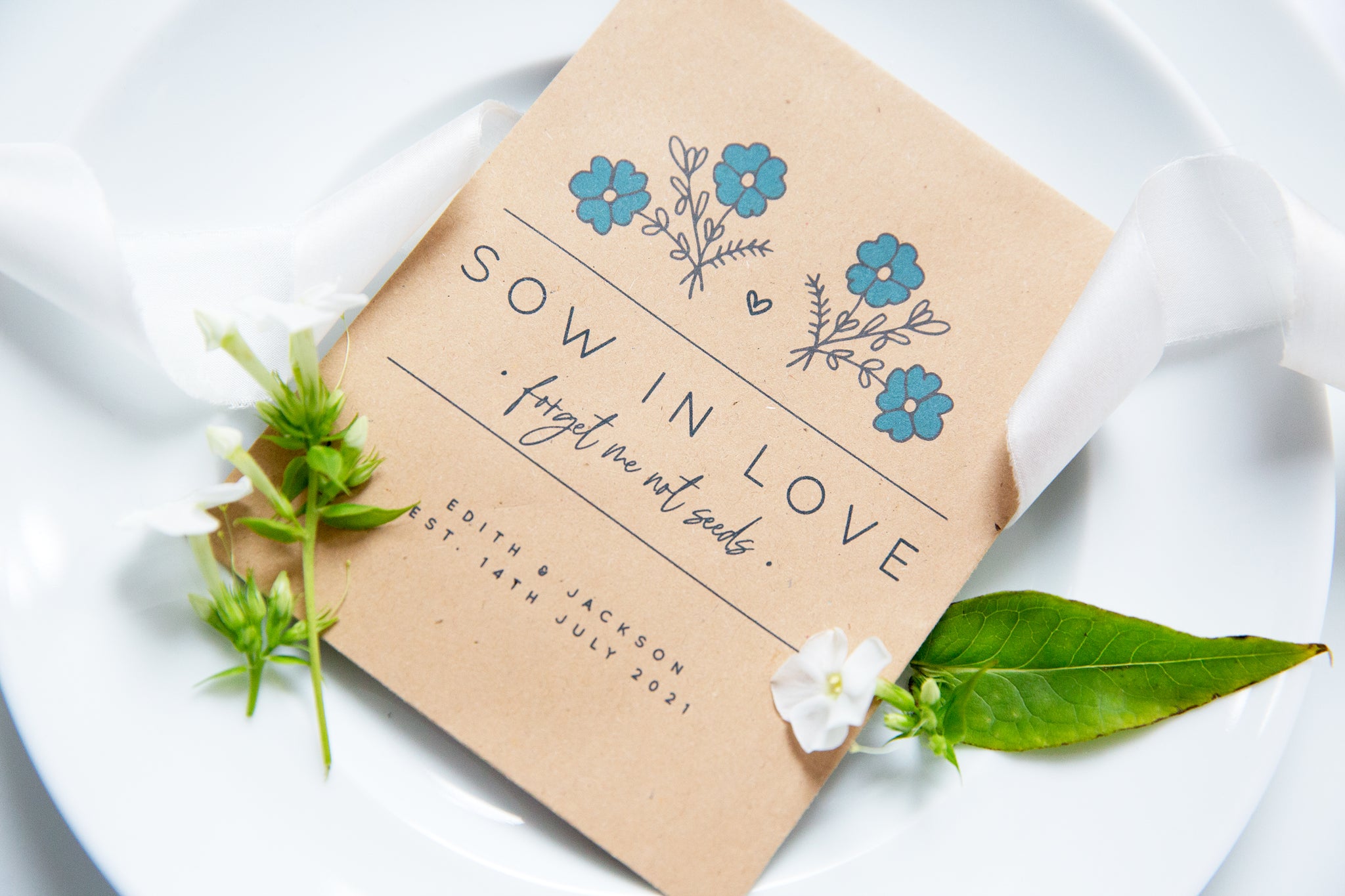 Sow In Love Forget Me Not Seed Packet Favours Wedding In A Teacup