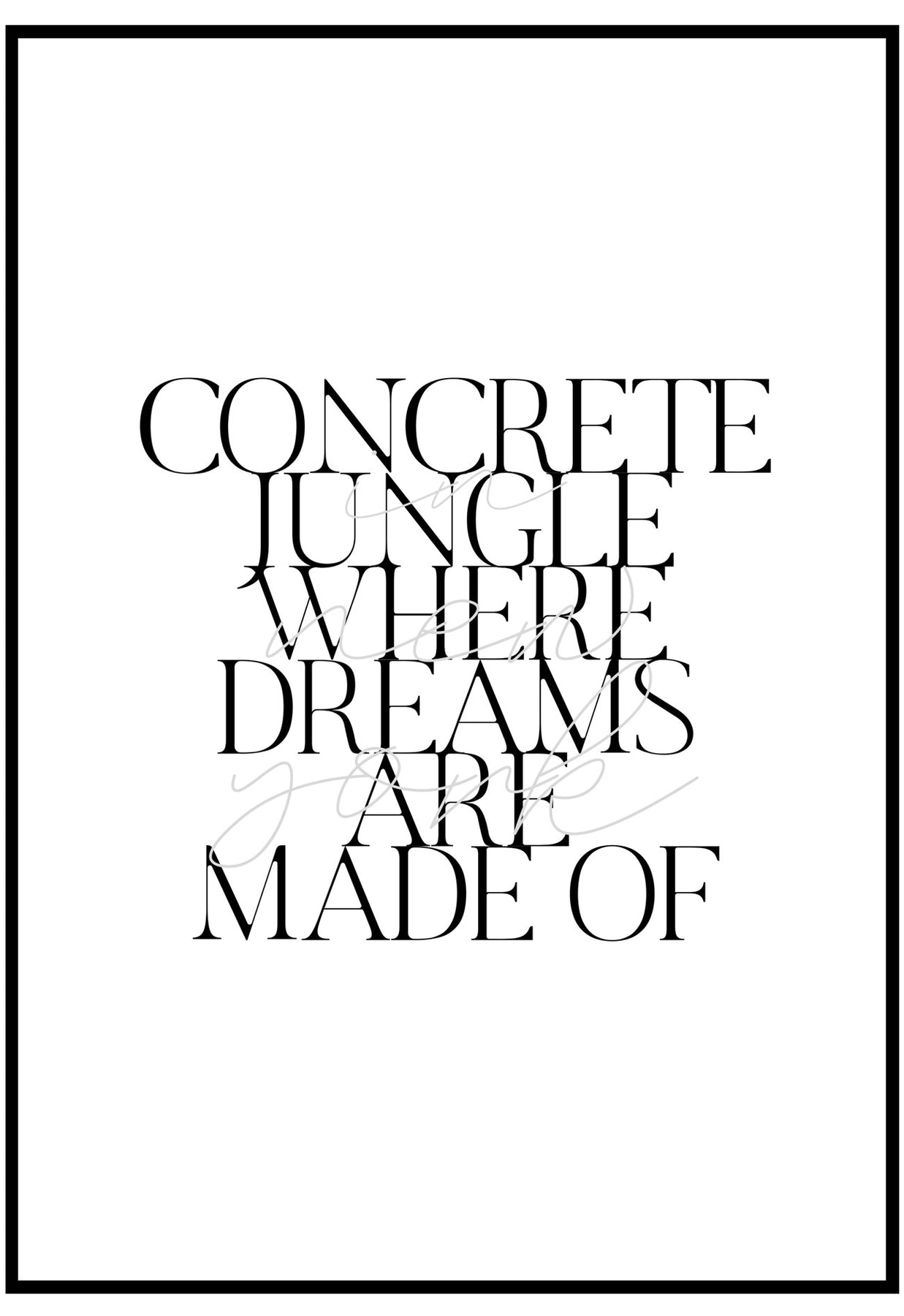 Concrete Jungle Poster Alicia Keys Inspired New York Wall Art Slay My Print