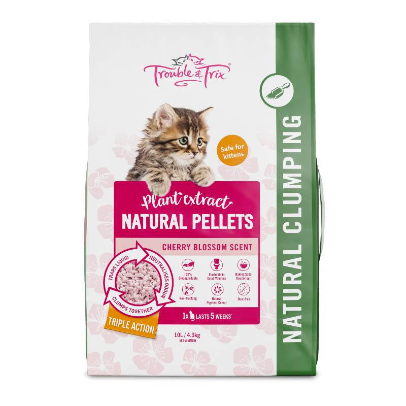 Trouble Trix Natural Cherry Blossom Plant Extract Cat Litter 10l Vet N Pet Direct