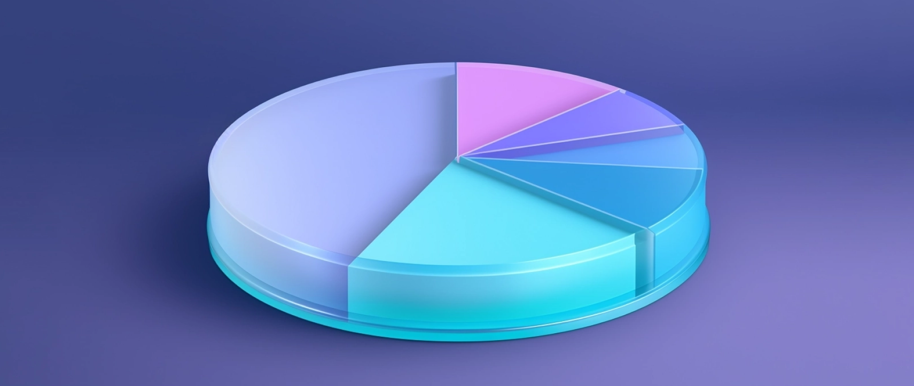 A multicolored pie graph on a dark purple background.