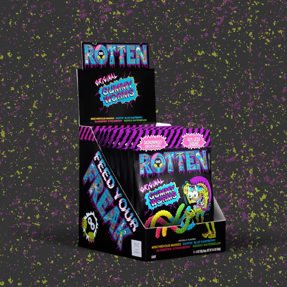 A retail display by the brand Rotten