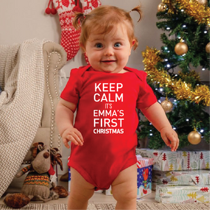Personalised Keep Calm It S Baby S First Christmas Outfit