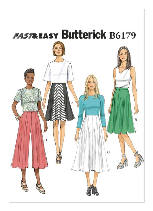 Patron Jupe Culotte Butterick 6179 Mercerie En Ligne Jaspe Couture