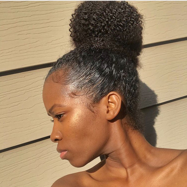 How To Do A Black Girl High Messy Bun Ponytail Natural Girl Wigs