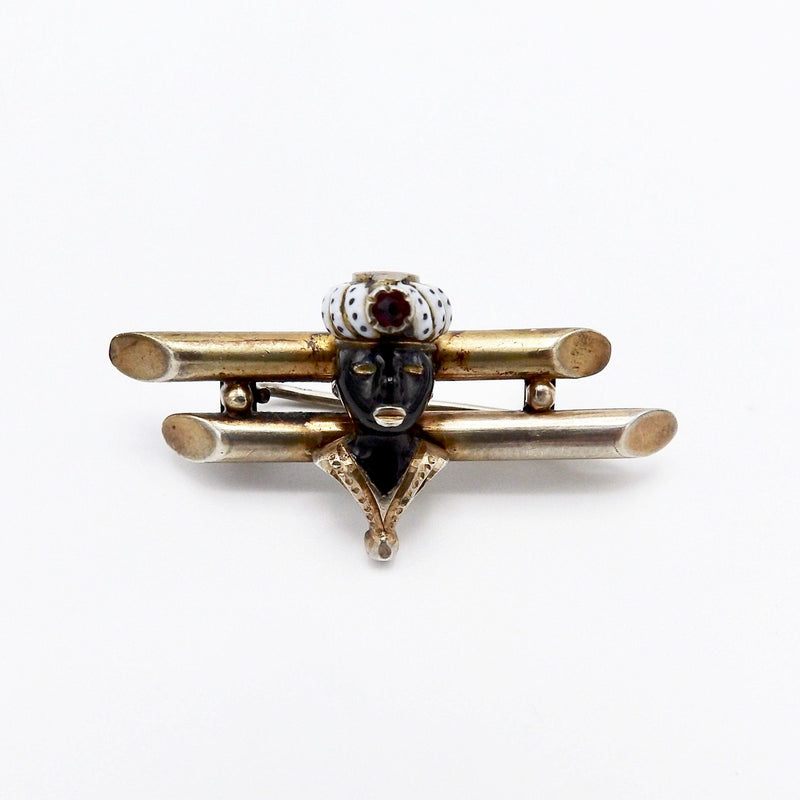 Georgian Silver Garnet Enamel Blackamoor Brooch I Kirsten S Corner Kirsten S Corner