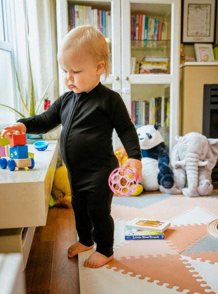 Black Baby Onesie Tencel Organic Cotton Two Way Zipper Lil Boop Boop