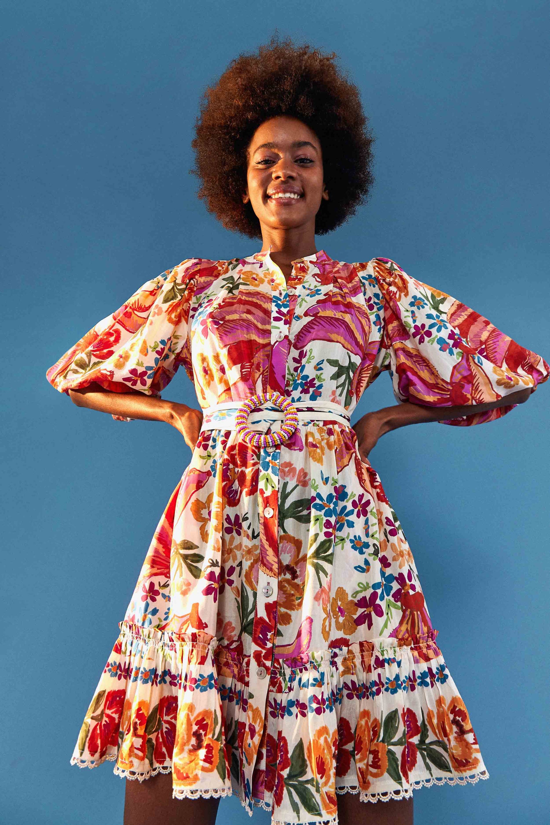 Belted Mini Dress White Spring Bananas Farm Rio