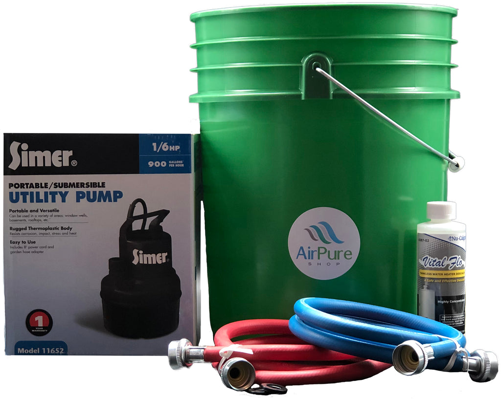 Tankless Water Heater Descaler Kit Featuring Sump Pump 1 6 Hp