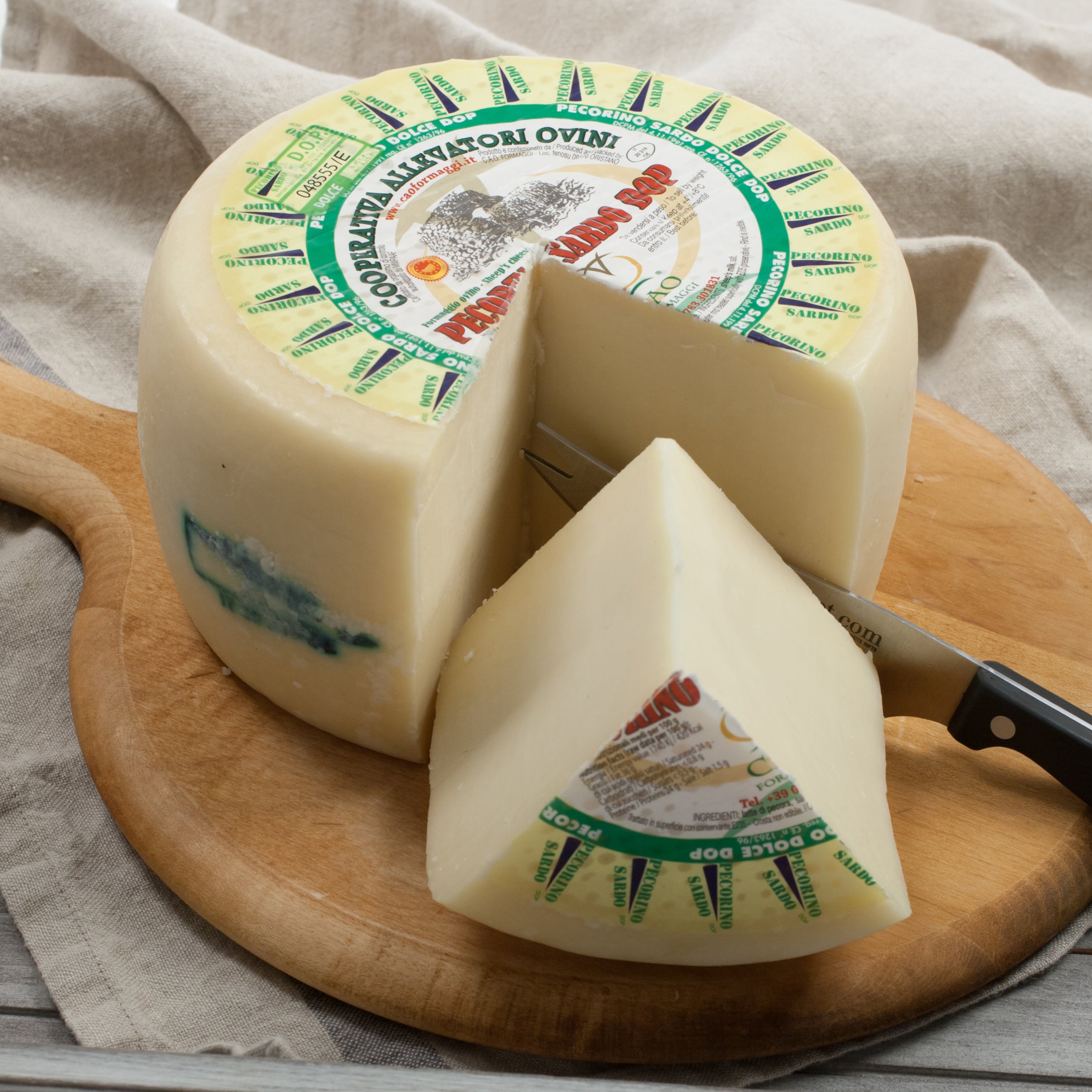 Cao Formaggi S Pecorino Sardo Dolce Cheese Dop Cut Wrapped By Igourmet Cheese