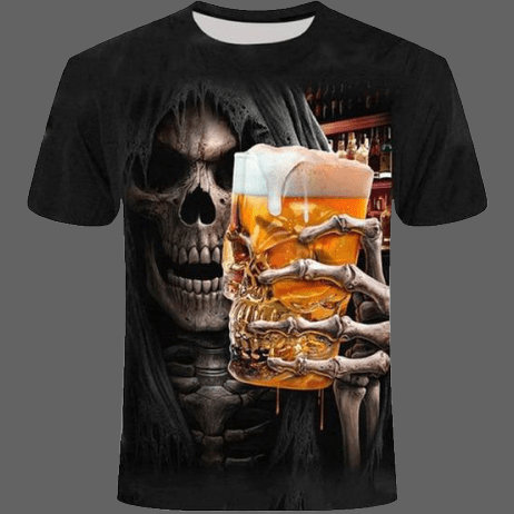 T Shirt Tete De Mort Verre De Biere Tetes De Mort Com