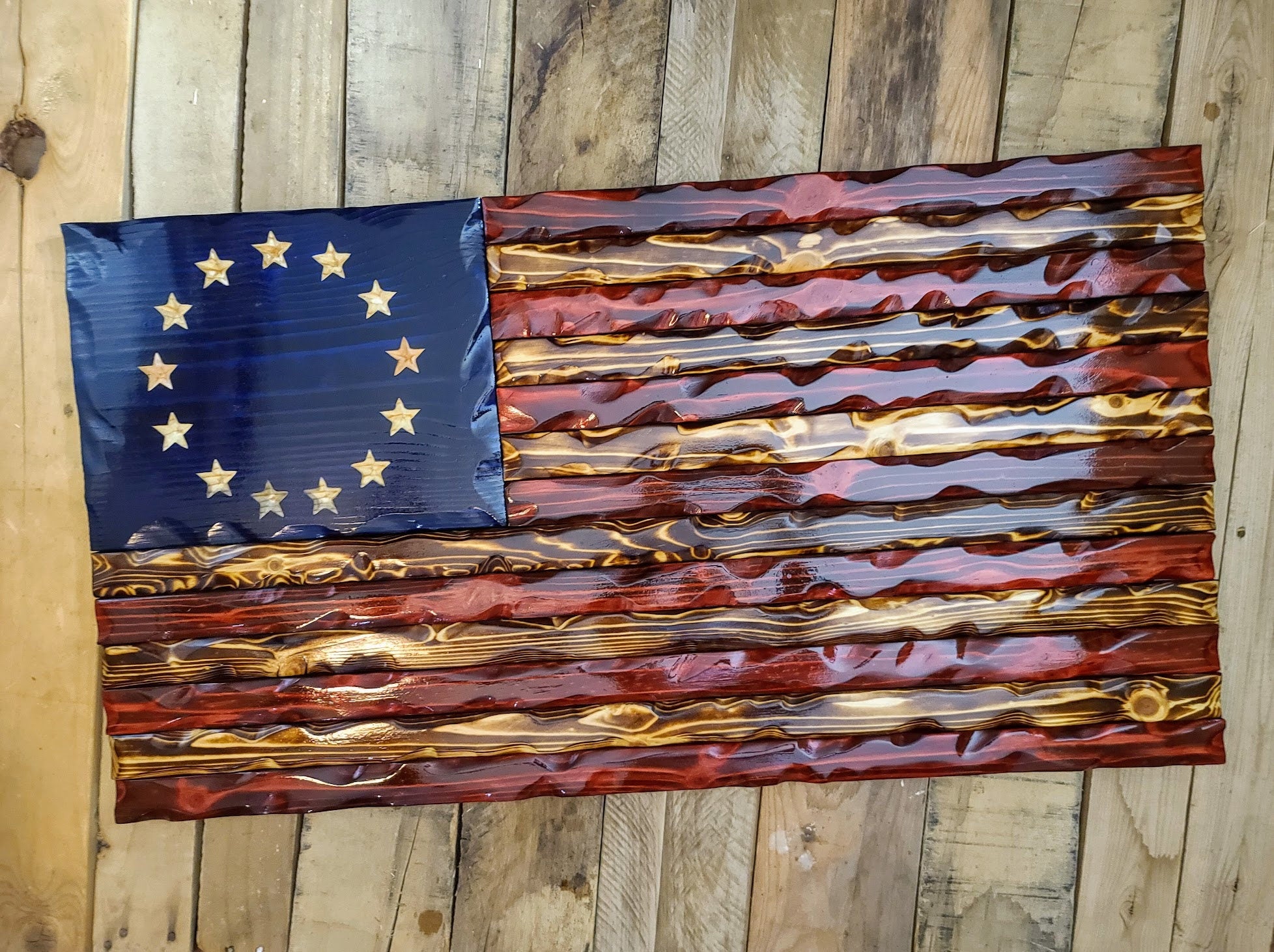 Betsy Ross Flag Wooden American Flag Man Cave Decor Bar Sign Milit Hands Feet Designs