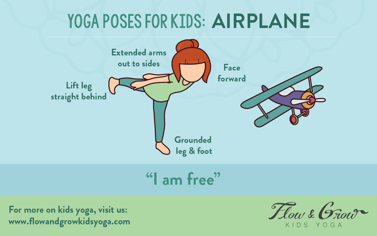 Yoga Poses For Kids Airplane Pose How To Yoga Poses For Children Flow And Grow Kids Yoga