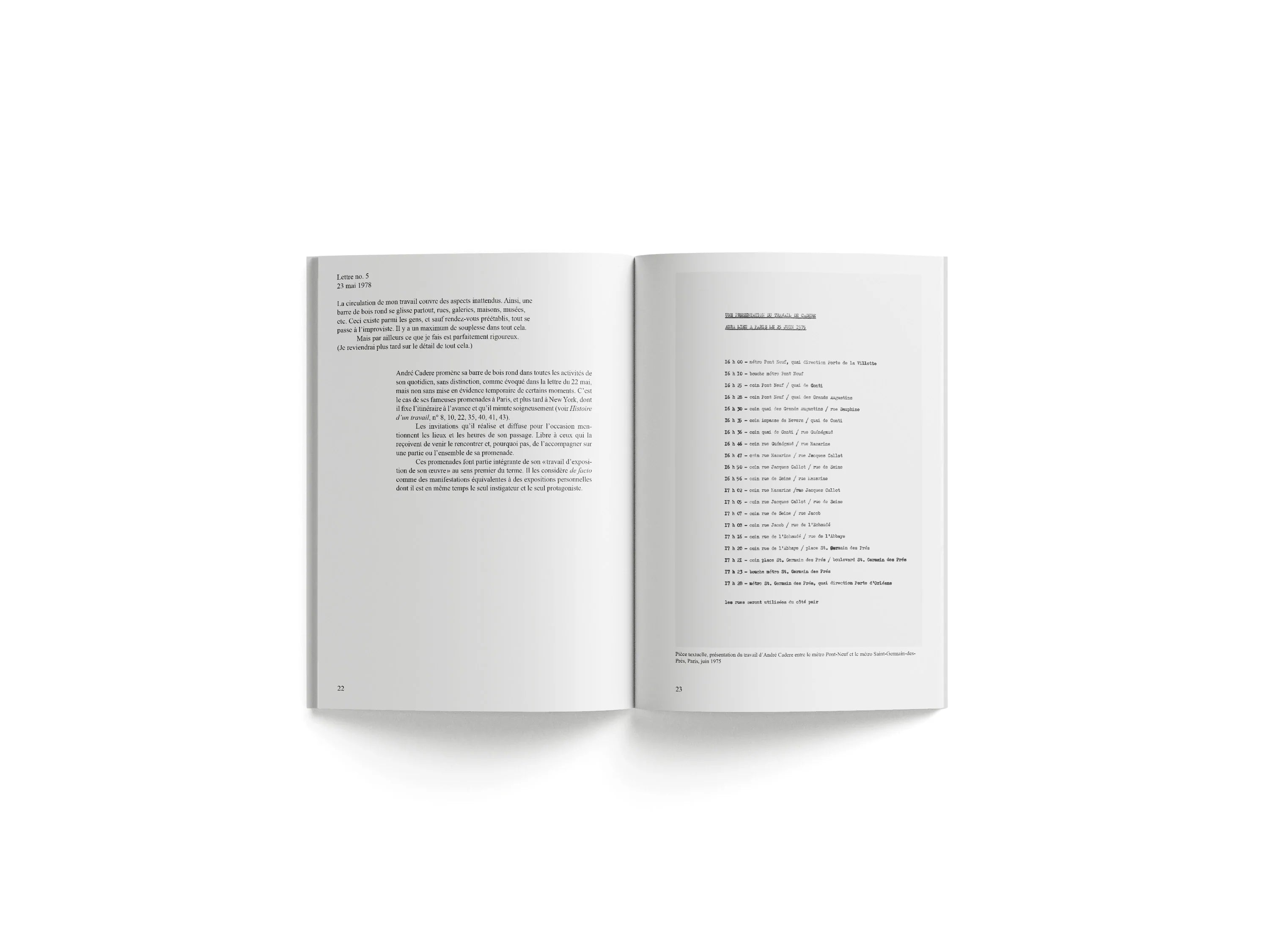 Andre Cadere Lettres Sur Un Travail Yvon Lambert Bookshop