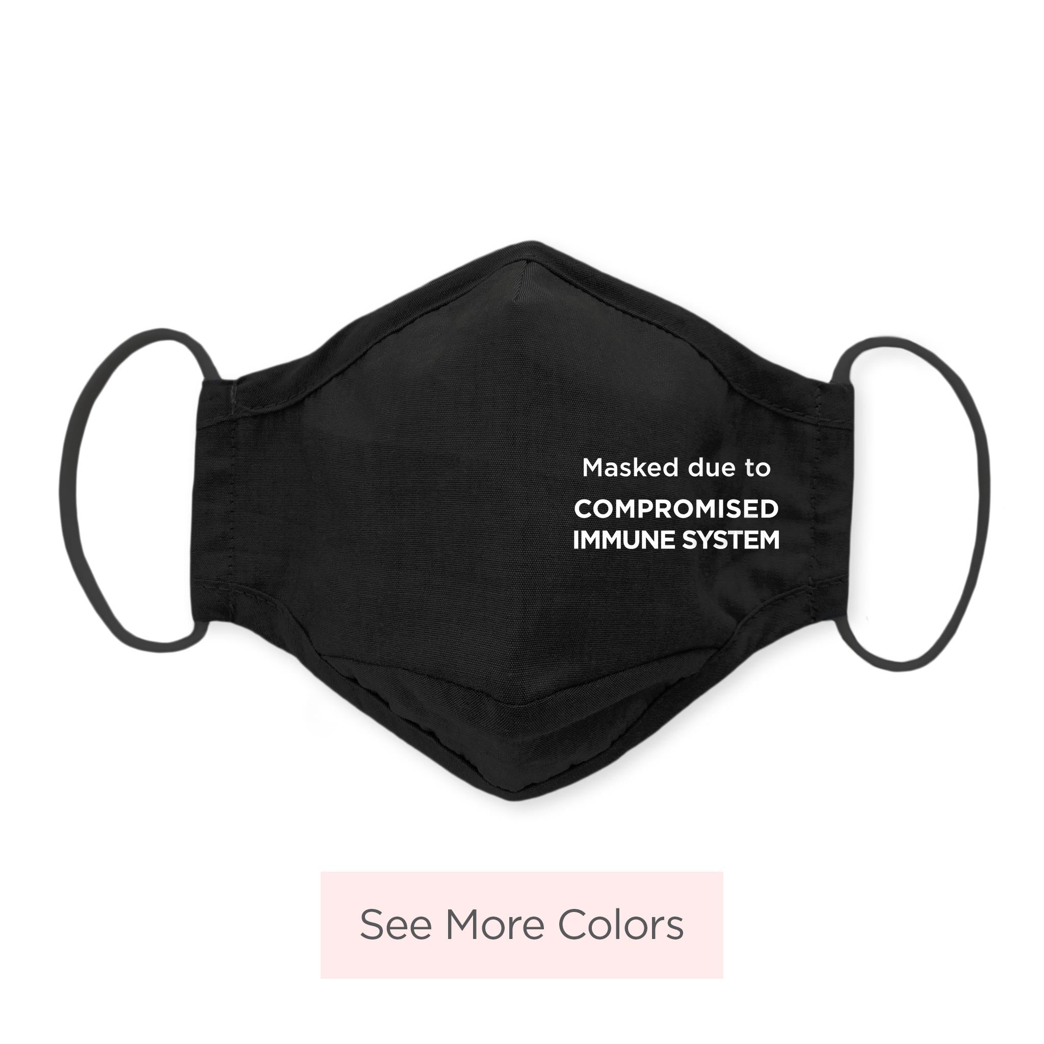 Compromised Immune System Cotton Cloth Mask Chambray Black Swaddledesigns