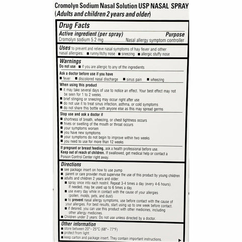 Cromolyn Sodium Nasal Solution For Nasal Allergies Hargraves Online Healthcare