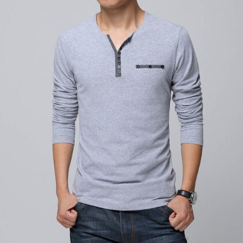 Regular Fit Heren T Shirt Regular Fit Gray Henley Shirt Bkinz