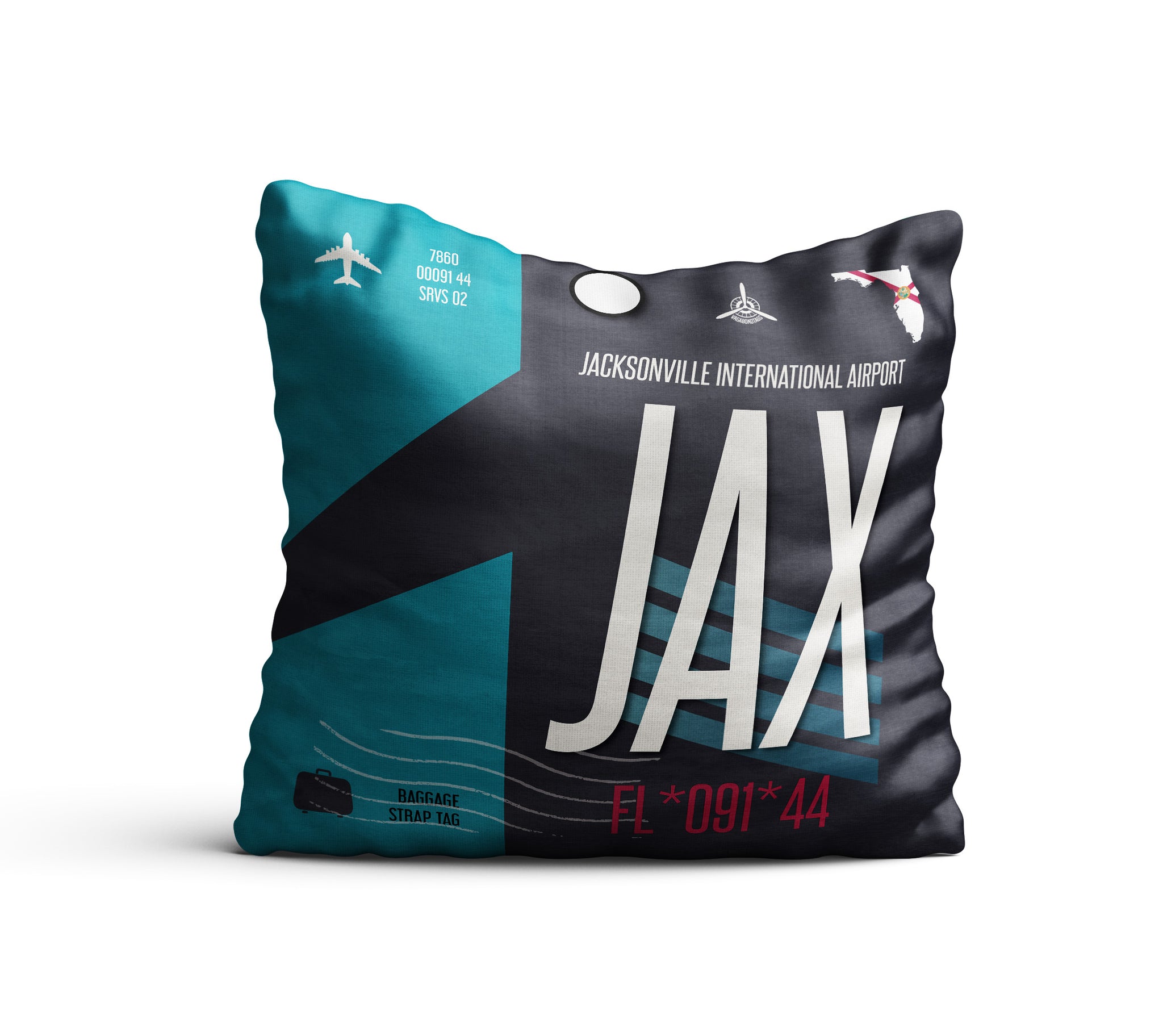 Jacksonville Florida Usa Jax Airport Code Pillow Vagabond Tags