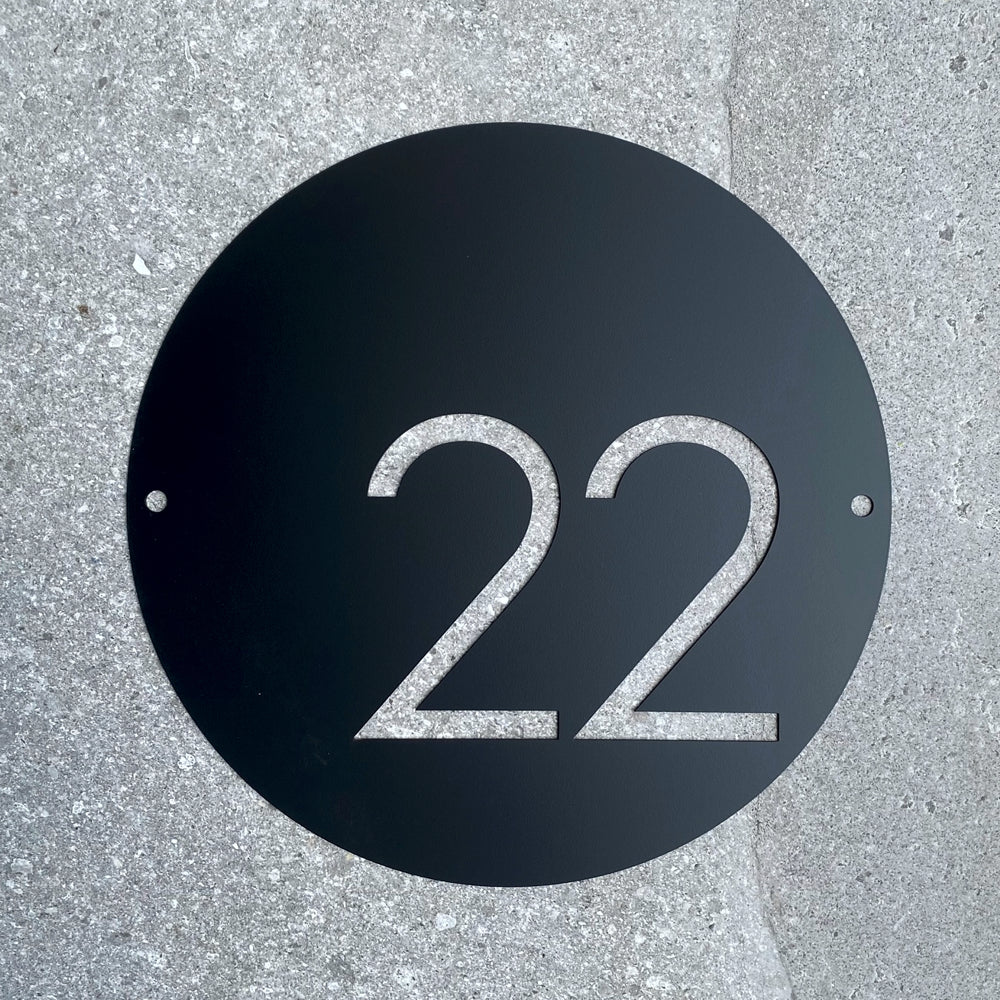 Nz Made Round House Number Sign Modern House Number Lisasarah Steel Designs Nz