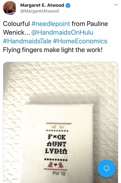 Margaret Atwood On Twitter Subversive Cross Stitch