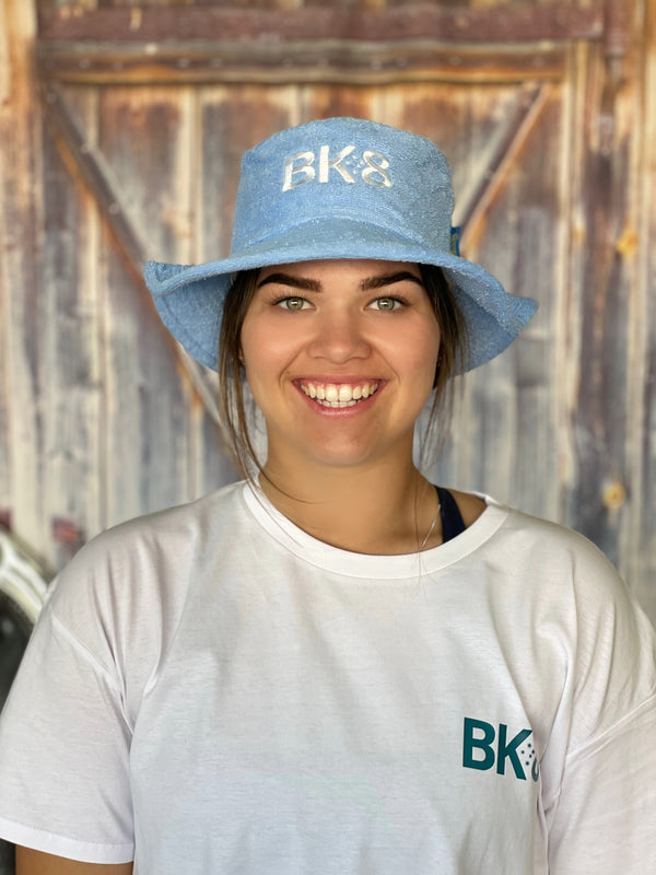 Bk8 Hat Bucket Terry Towelling Sky Blue Narrow Bk8 Outfitters