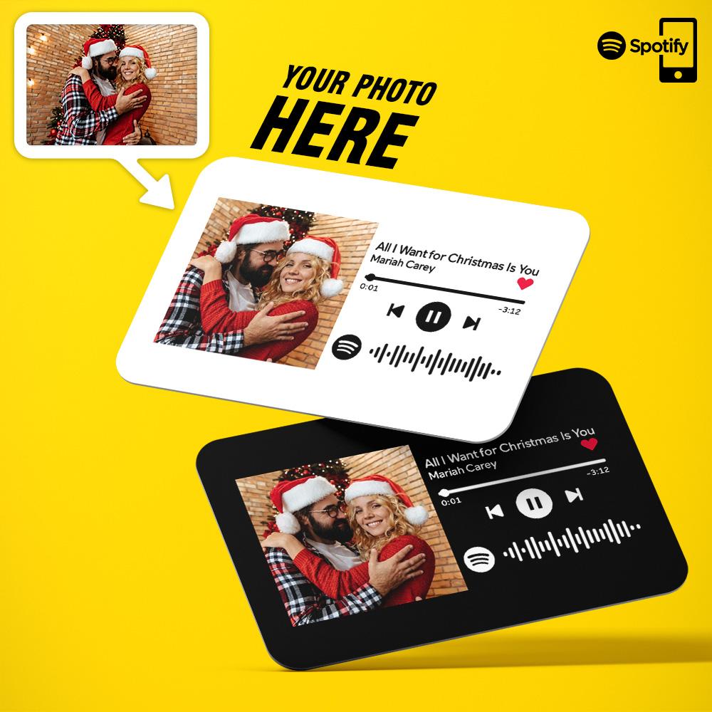 Benutzerdefinierte Scanbare Spotify Code Plaque Weihnachten Brieftasch Foto Portemonnaie