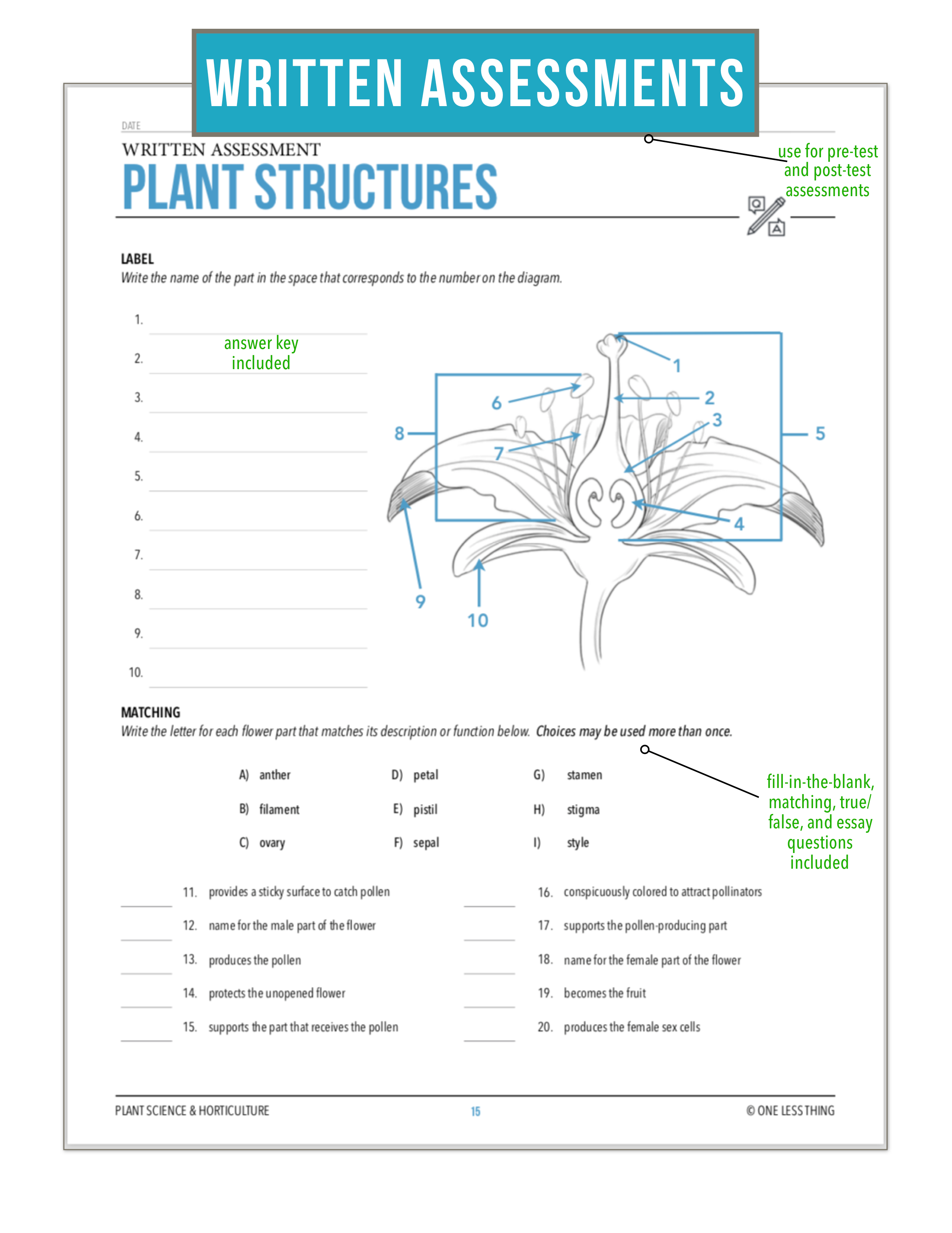 Ccplt03 2 Plant Structures Plant Science Complete Curriculum One Less Thing
