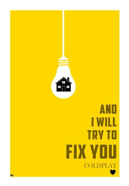 Coldplay I Will Try To Fix You Wall Art Artist Naman Kapoor Postergully