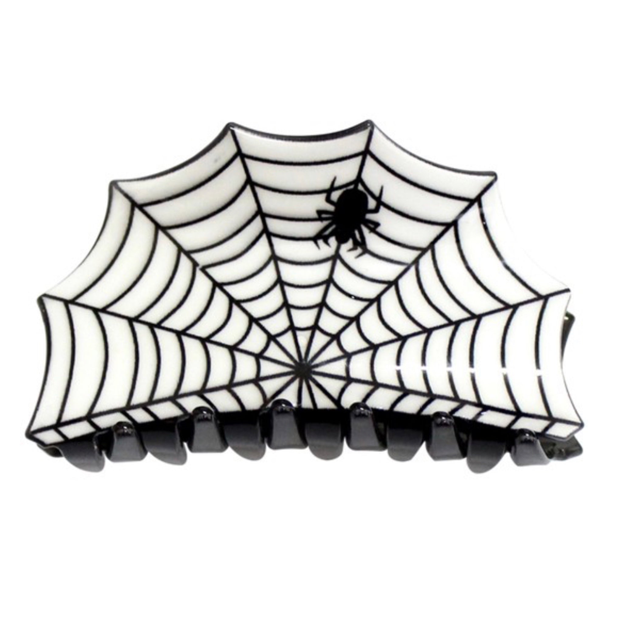 Spider Web Hair Claw In White Peachy Queen Cosmetics