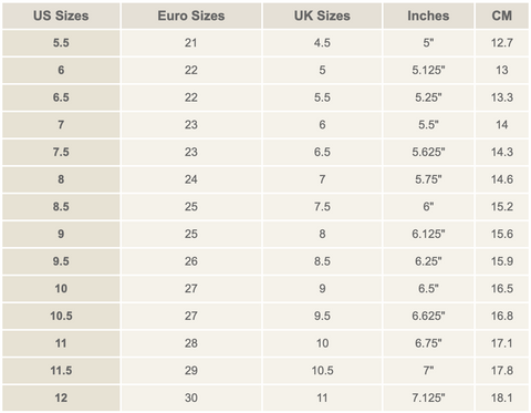 Shoedini Guide To Understanding Children S Shoe Sizes