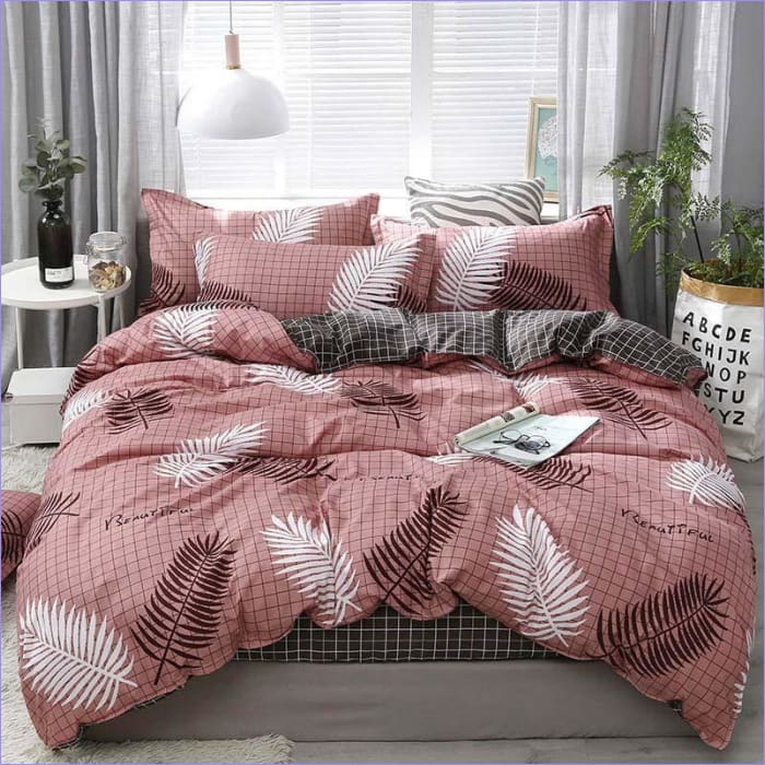 Housse De Couette Rose Feuille Palmier Couettedouillette Com