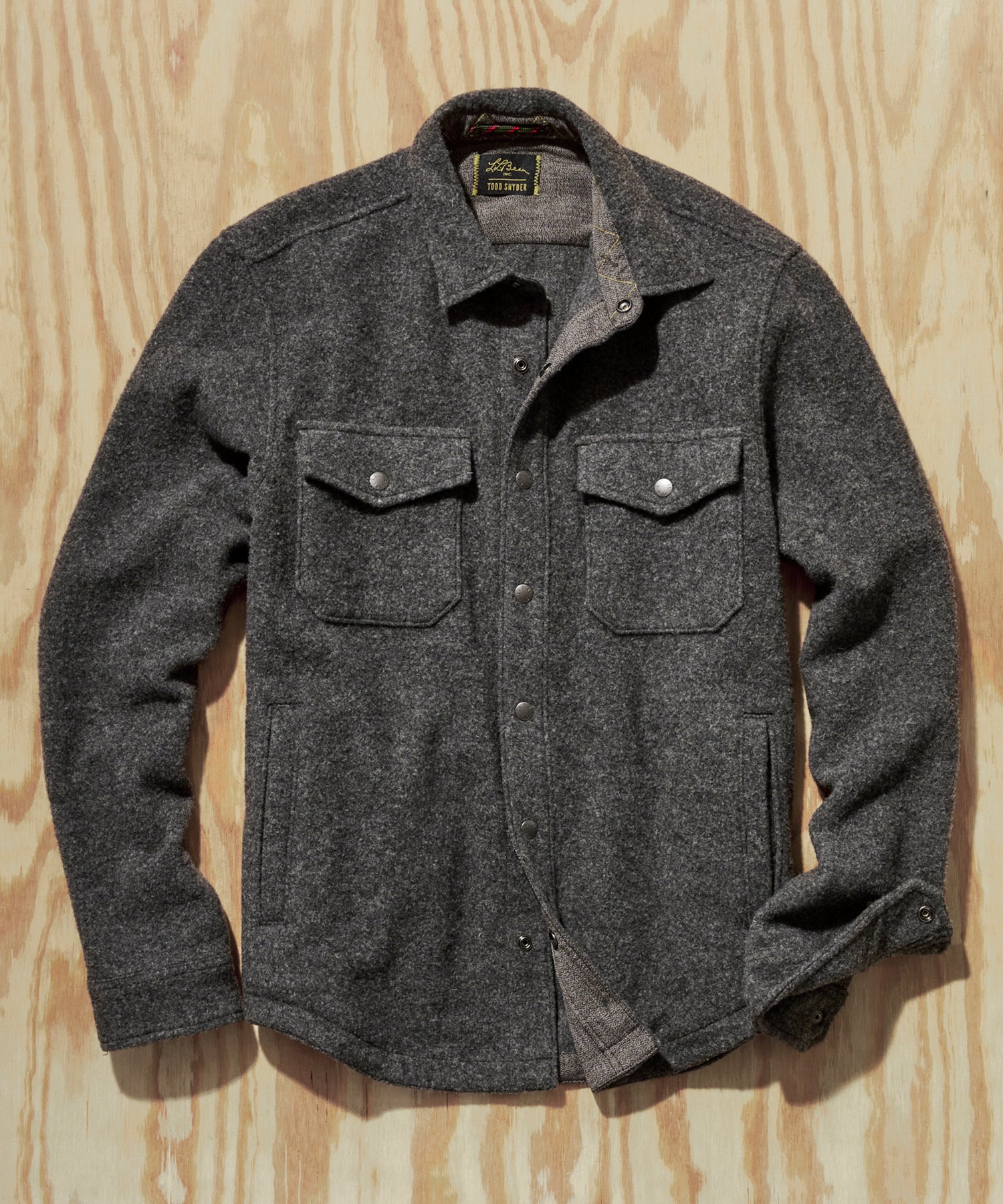 L L Bean X Todd Snyder Wool Shirt Jacket In Charcoal Grey