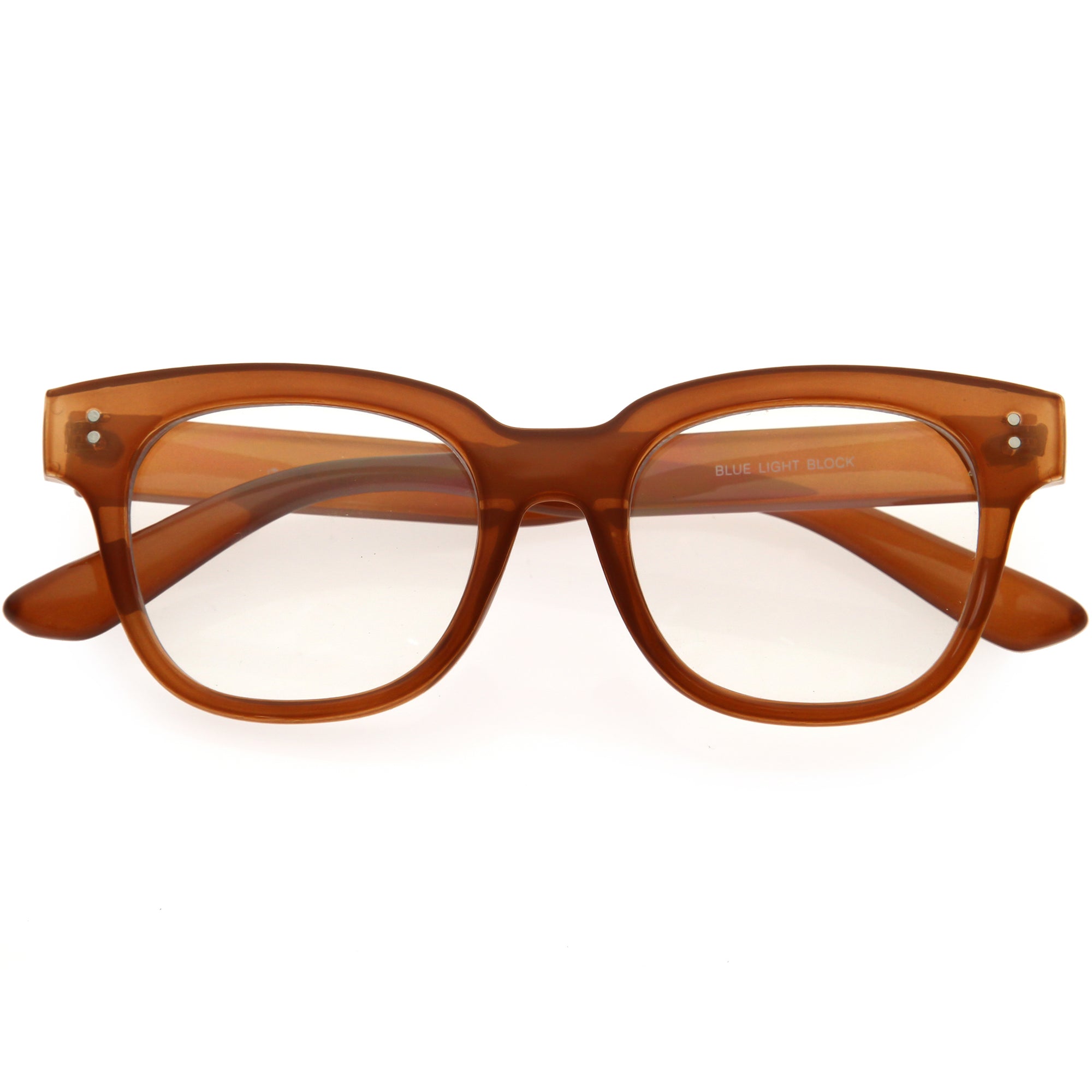 Bold Thick Rimmed Square Clear Blue Light Glasses D283 Zerouv