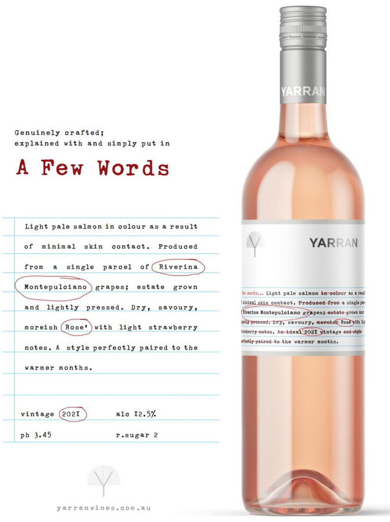 Buy Yarran A Few Words Montepulciano Rose From Harris Farm Online Harris Farm Markets